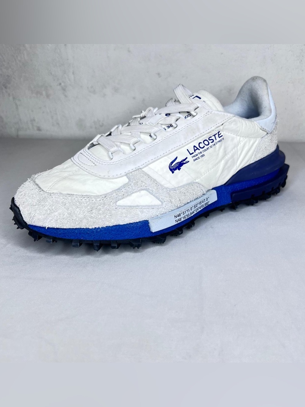 Lacoste SINGLE LEFT SHOE ONLY Men's White Blue Retro Runner Sneakers